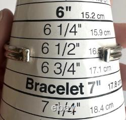 Vintage Navajo Blue Spiderweb Turquoise Sterling Silver Cuff Bracelet 6-1/2