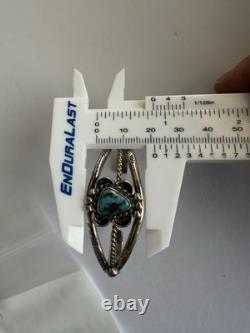 Vintage Navajo Blue Spiderweb Turquoise Sterling Silver Cuff Bracelet 6-1/2