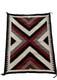 Vintage Navajo Bold Geometric Design Rug 34.5 In X 26.5 Withwood Hangers On Back