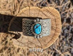 Vintage Navajo Bracelet Native American Handmade Jewelry Sterling Silver sz 7