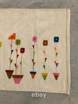 Vintage Navajo Handwoven Beautiful Native American Rug Carpet 46.0x21.6 In