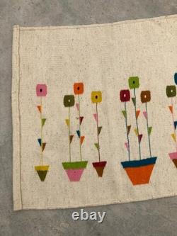Vintage Navajo Handwoven Beautiful Native American Rug Carpet 46.0x21.6 In