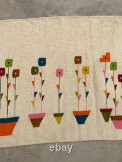 Vintage Navajo Handwoven Beautiful Native American Rug Carpet 46.0x21.6 In