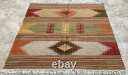 Vintage Navajo Handwoven Beautiful Native American Rug Carpet 54x154 cm