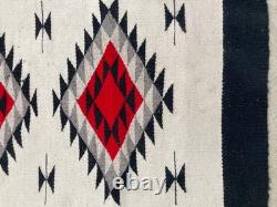 Vintage Navajo Handwoven Beautiful Native American Rug Carpet 58.6x27.9 In