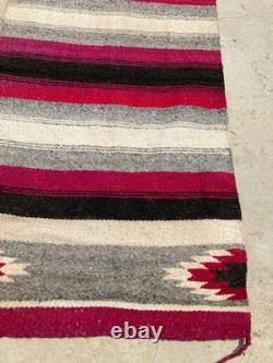 Vintage Navajo Handwoven Beautiful Native American Rug Carpet 60.2x29.5 In