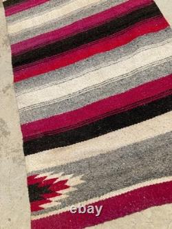 Vintage Navajo Handwoven Beautiful Native American Rug Carpet 60.2x29.5 In