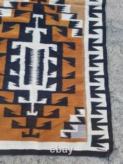 Vintage Navajo Handwoven Beautiful Native American Rug Carpet 68.5x33.8 In