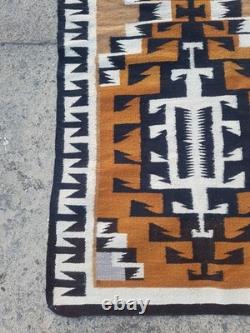 Vintage Navajo Handwoven Beautiful Native American Rug Carpet 68.5x33.8 In