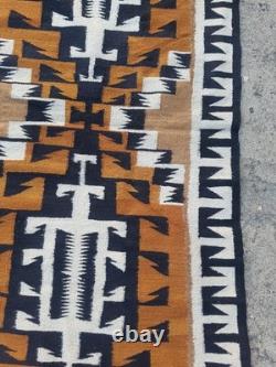 Vintage Navajo Handwoven Beautiful Native American Rug Carpet 68.5x33.8 In