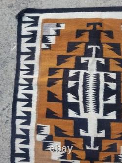 Vintage Navajo Handwoven Beautiful Native American Rug Carpet 68.5x33.8 In