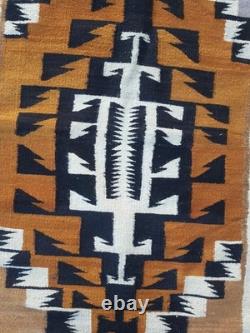 Vintage Navajo Handwoven Beautiful Native American Rug Carpet 68.5x33.8 In