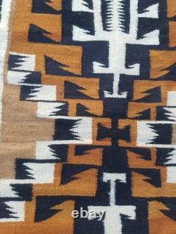 Vintage Navajo Handwoven Beautiful Native American Rug Carpet 68.5x33.8 In