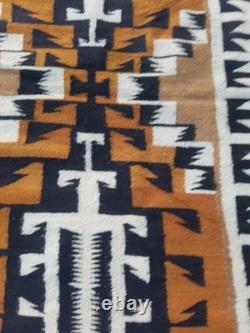 Vintage Navajo Handwoven Beautiful Native American Rug Carpet 68.5x33.8 In