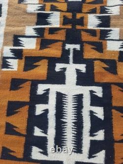Vintage Navajo Handwoven Beautiful Native American Rug Carpet 68.5x33.8 In
