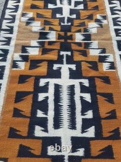 Vintage Navajo Handwoven Beautiful Native American Rug Carpet 68.5x33.8 In