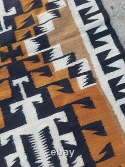 Vintage Navajo Handwoven Beautiful Native American Rug Carpet 68.5x33.8 In