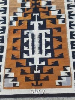 Vintage Navajo Handwoven Beautiful Native American Rug Carpet 68.5x33.8 In