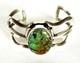 Vintage Navajo Indian Sand Cast Sterling Silver Cuff Bracelet Turquoise Dsp