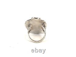Vintage Navajo Native American Morenci Turquoise Sterling Silver Ring Sz 7.25