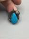Vintage Navajo Native American Tom Willeto Signed Silver & Turquoise Pendant
