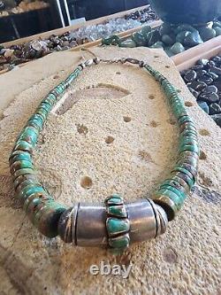 Vintage Navajo Necklace Native American Turquoise Sterling Silver