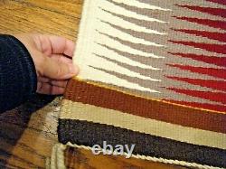 Vintage Navajo Rug Eye Dazzler 20 x 38 Native American Hand Made Rug Weaving