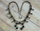 Vintage Navajo Small Black Onyx Squash Blossom Necklace Signed Rs Sterling 20 In
