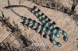 Vintage Navajo Squash Blossom necklace. NO RESERVE. Great stones