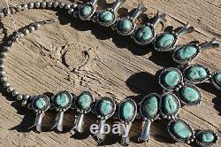 Vintage Navajo Squash Blossom necklace. NO RESERVE. Great stones