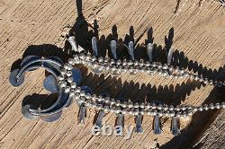 Vintage Navajo Squash Blossom necklace. NO RESERVE. Great stones