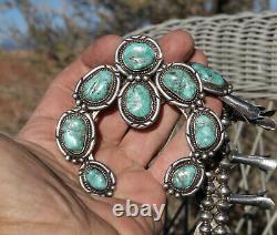 Vintage Navajo Squash Blossom necklace. NO RESERVE. Great stones