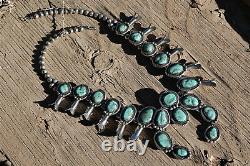 Vintage Navajo Squash Blossom necklace. NO RESERVE. Great stones