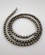 Vintage Navajo Sterling Silver 5mm Pearl Bench Ball Bead Necklace 21- 16g