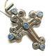 Vintage Navajo Sterling Silver Cross Adorned With Opal Stones By J. Wright