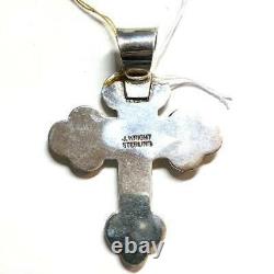 Vintage Navajo Sterling Silver Cross adorned with Opal Stones By J. Wright
