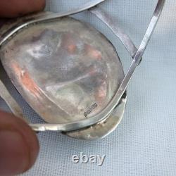 Vintage Navajo Sterling Silver Natural Turquoise Statement Cuff Bracelet 28.5g