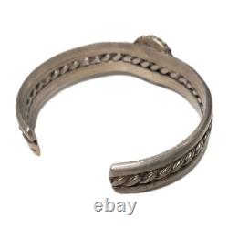 Vintage Navajo Sterling Silver Turquoise Cuff Bracelet Heavy 55g Old Pawn 5.5