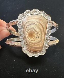 Vintage Navajo Striped Turquoise Cuff Bracelet