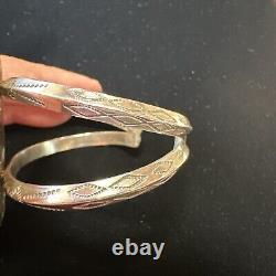 Vintage Navajo Striped Turquoise Cuff Bracelet