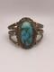 Vintage Navajo Turquoise Hand Stamped Sterling Silver 925 Cuff Bracelet 76 Grams
