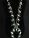 Vintage Old Pawn Navajo Silver Turquoise Squash Blossom Necklace Unmarked