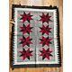 Vintage Red Gray Aztec South Western Native American Navajo Medium Rug 47 X 37