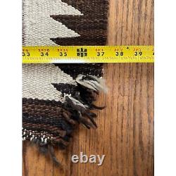 Vintage Red Gray Aztec South Western Native American Navajo Medium Rug 47 x 37