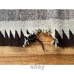 Vintage Red Gray Aztec South Western Native American Navajo Medium Rug 47 x 37