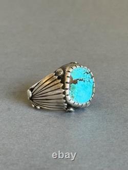 Vintage Signed Boyd Tsosie Sterling Silver with Turcuoise Ring. Sz 7 3/4