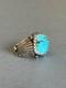 Vintage Signed Boyd Tsosie Sterling Silver With Turcuoise Ring. Sz 7 3/4
