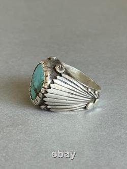 Vintage Signed Boyd Tsosie Sterling Silver with Turcuoise Ring. Sz 7 3/4