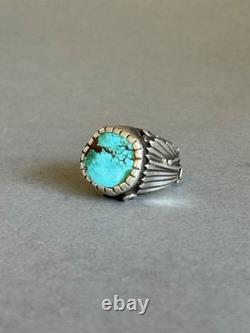 Vintage Signed Boyd Tsosie Sterling Silver with Turcuoise Ring. Sz 7 3/4