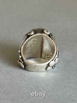 Vintage Signed Boyd Tsosie Sterling Silver with Turcuoise Ring. Sz 7 3/4